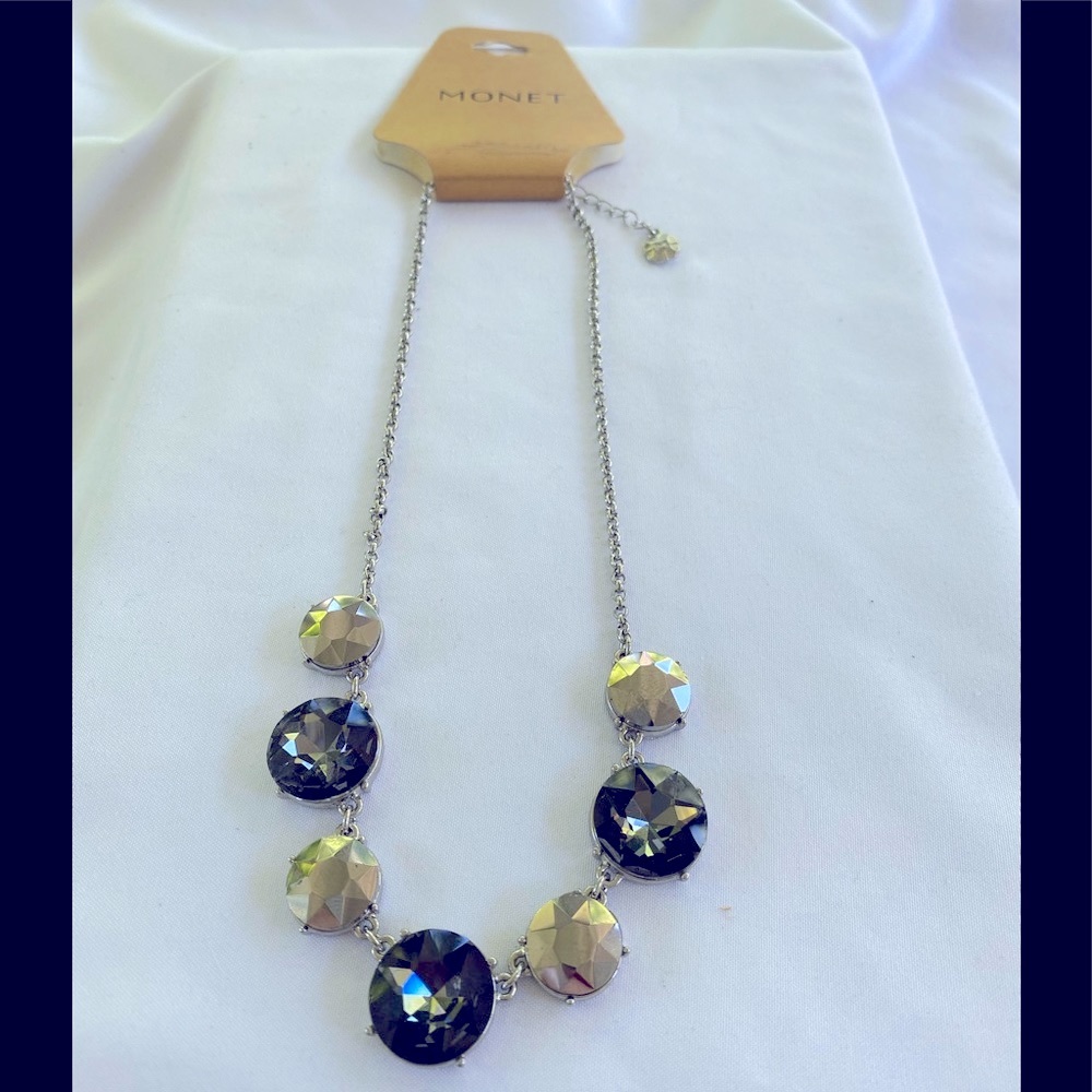 Monet Faceted Rhinestone Statement Necklace NWT
